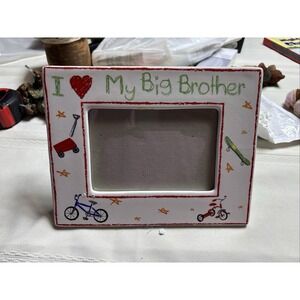 "I Love My Big Brother" Ceramic Picture Frame Russ Vtg